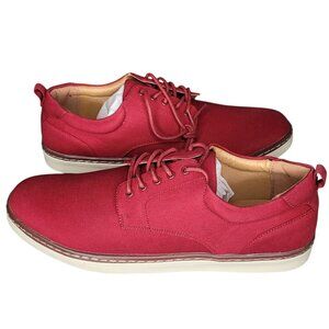 Alfani Men Red Billy Twill Lace Up Low Top Casual Shoes 10.5M NWB